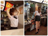 麥當勞正妹被瘋傳，網友跪求門市地址。（圖／翻攝自爆廢公社）