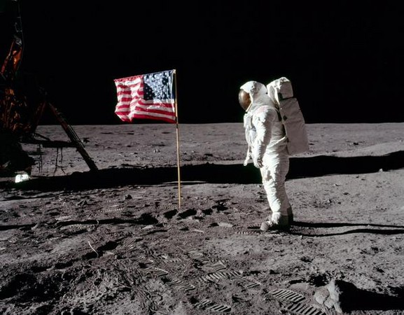 ▲奧德林分享登陸月球的照片。（圖／翻攝自Buzz Aldrin推特）