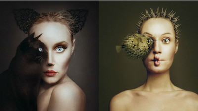 「你是我的眼」　攝影師跨物種結合詮釋完美臉龐