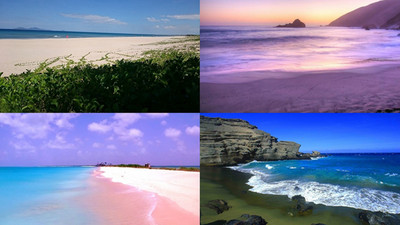 純天然特「色」沙灘！好想在紫羅蘭沙灘上披白紗❤