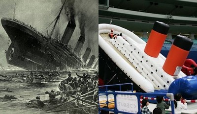 鐵達尼沈船悲劇，日本人將它昇華為歡樂滑梯遊戲...