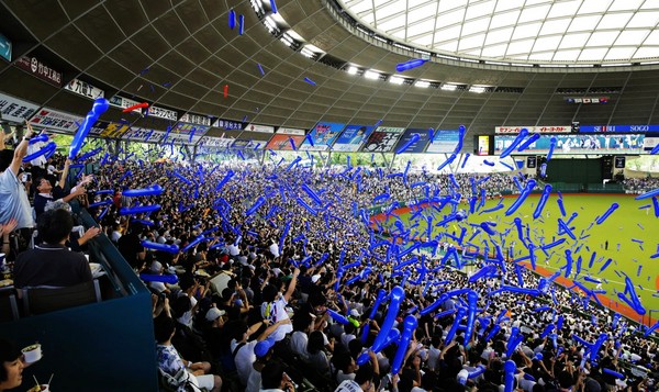 ▲日本職棒特有的放氣球活動。（圖／統一獅提供）