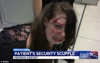 美機場就是狂！「腦癌少女」被安檢員暴打到噴血