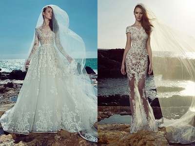 穿上林心如選的黎巴嫩婚紗最新款，走進禮堂性感又高雅