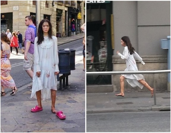 润娥赤脚狂奔! 穿「染血洋装」在西班牙街头被捕获 | 娱乐星光云 | ETtoday东森新闻云