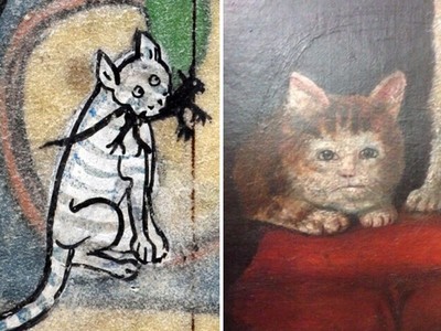 來看中世紀人怎麼畫貓咪！我覺得比較像外星人..