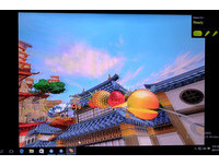 共有 8 種不同的 VR 遊戲可供玩家選擇，圖為《水果忍者 VR》。