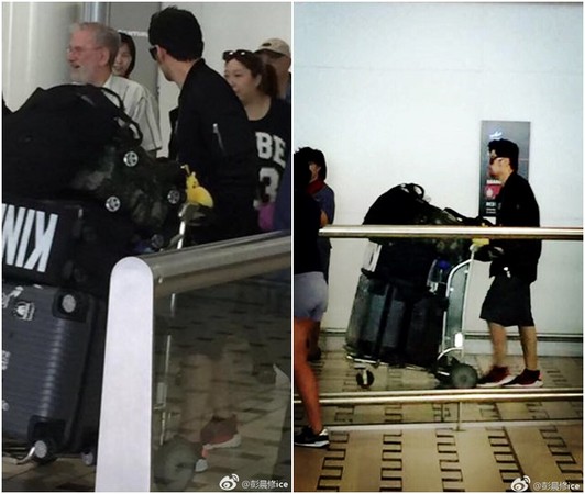 周杰倫在機場被目擊獨自推行李