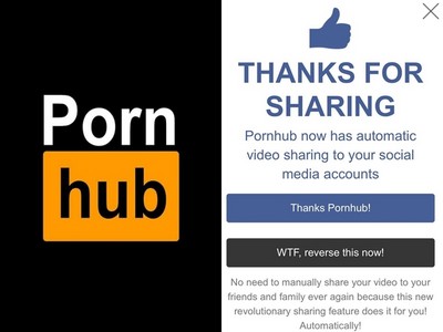Pornhub崩潰改版！看片自動分享臉書，無數宅宅心臟病發