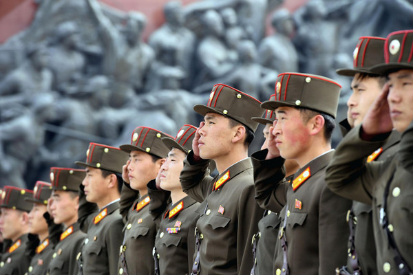 ▲北韓慶祝人民軍建軍85周年。（圖／路透社）
