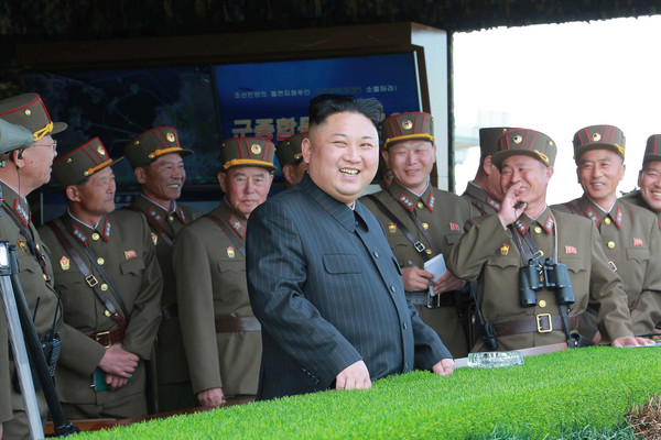 北韓紀念朝鮮人民軍建立85週年,金正恩。（圖／路透社）