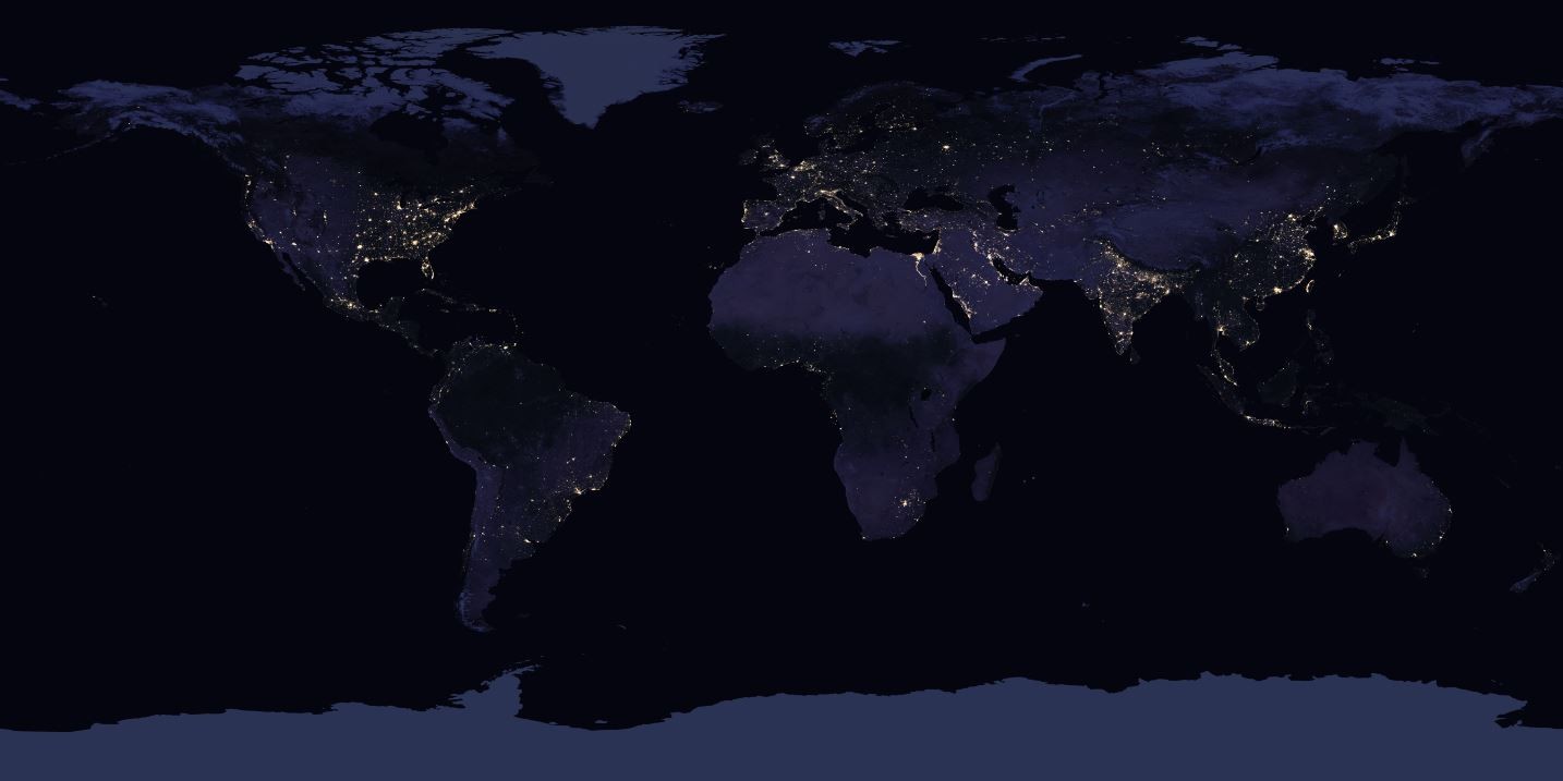 史上最高清!NASA全球夜景图 台西岸超明亮,北