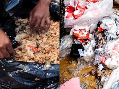 垃圾堆裡挖「殘肉剩飯」稱斤賣　貧民窟孩子當美食猛吞