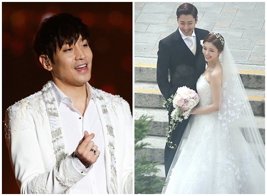 南韓團體神話成員Eric（文晸赫）1日結婚，娶回小12歲的演員未婚妻羅惠美。