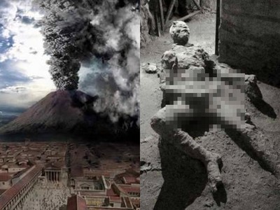 自慰男保持2千年「握槍狀態」　見證火山爆發來得更快