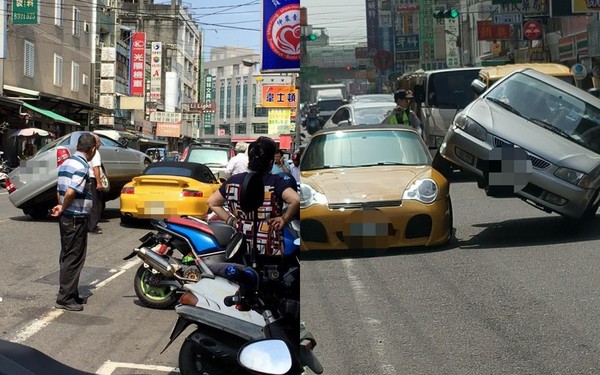 ▲福特車主撿東西　賠慘了！竟然騎上保時捷（圖／翻攝自台灣新聞記者聯盟資訊平台）