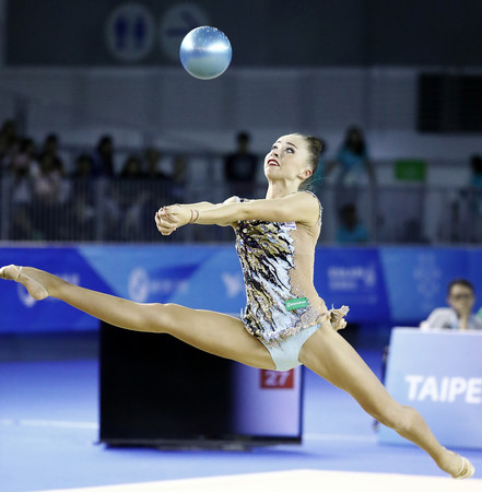 ▲俄羅斯韻律體操選手Yuliia Bravikova 。（圖／2017臺北世大運組委會提供）