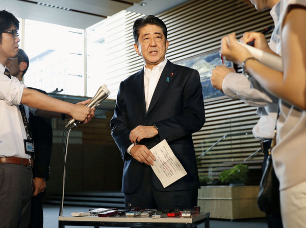 ▲日本首相安倍晉三針對北韓發射「火星-12」發表強烈譴責。（圖／路透社）