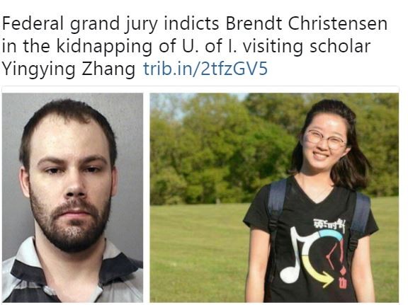 ▲▼中國北大女學生章瑩穎被美國警方認定「已經死亡」。（圖／翻攝自Chicago Tribune‏推特）             