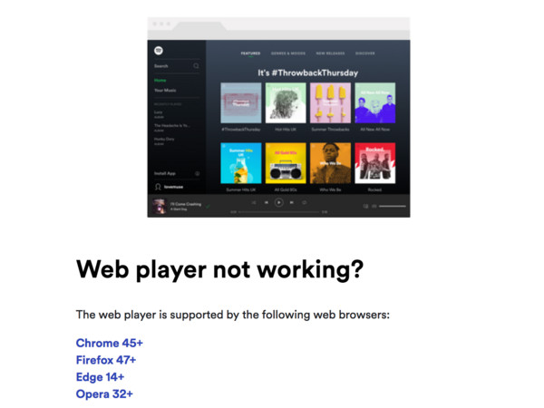 程式不支援？Spotify將無法在Sarafi瀏覽器上播放音樂。（圖／記者莊友直攝）