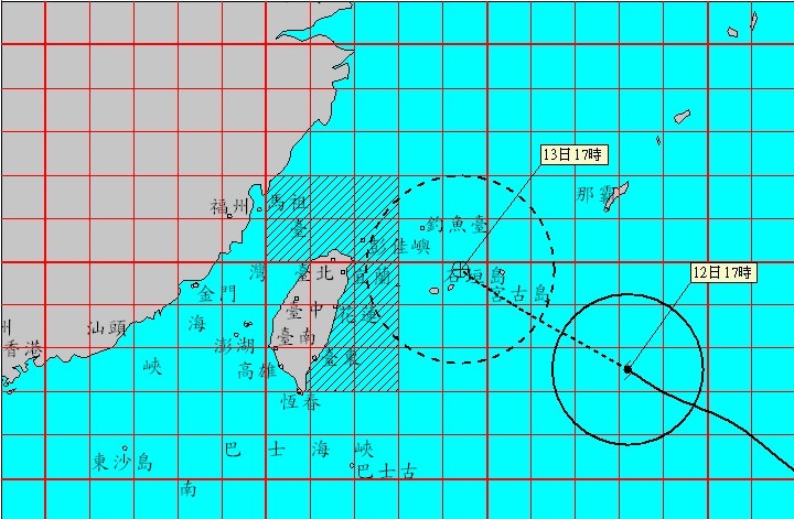 ▲泰利颱風動向。（圖／中央氣象局）