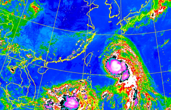 ▲泰利颱風12日1410衛星雲圖。（圖／中央氣象局）