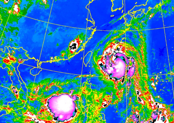 ▲泰利颱風12日2100衛星雲圖。（圖／中央氣象局）