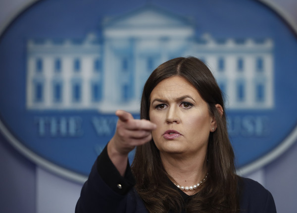 ▲▼桑德斯(Sarah Huckabee Sanders)。（圖／達志影像／美聯社）