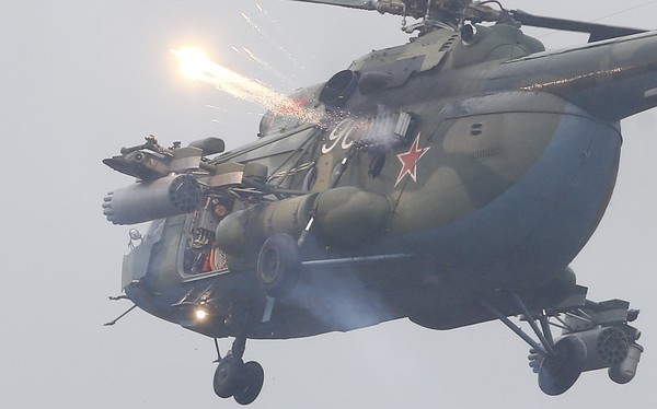 ▲▼「西方-81」（Zapad 2017）演習,Mi-8直升機。（圖／路透社）