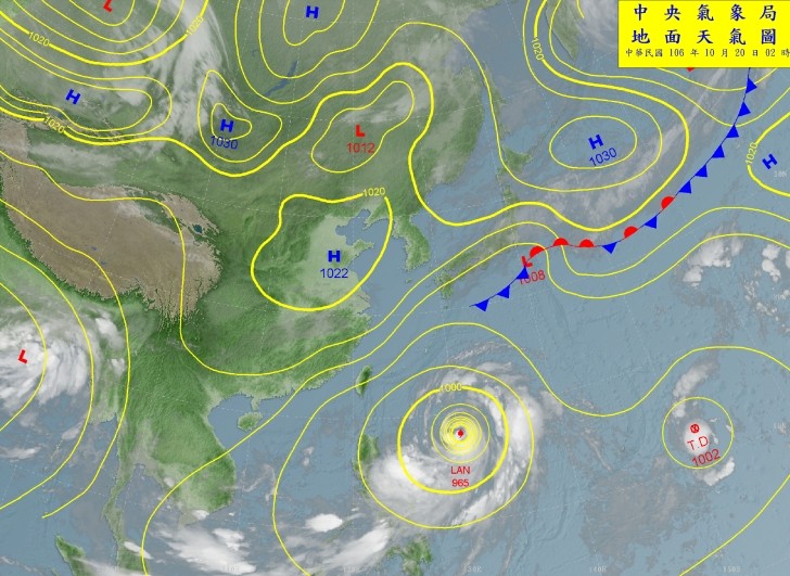 蘭恩颱風。（圖／氣象局）