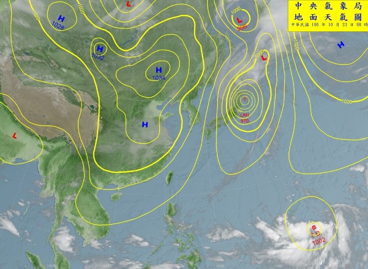 準蘇拉颱風。（圖／氣象局）
