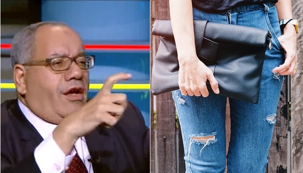 ▲▼埃及律師Nabih al-Wahsh認為，如果女生穿破牛仔褲，就應該要被男人性侵。（組合圖／翻攝自AlAssema Tv YouTube、達志／示意圖）