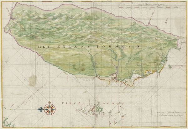 ▲▼荷蘭人在1640年繪製的台灣地圖，用了福爾摩沙一詞。（圖／翻攝自維基百科）
