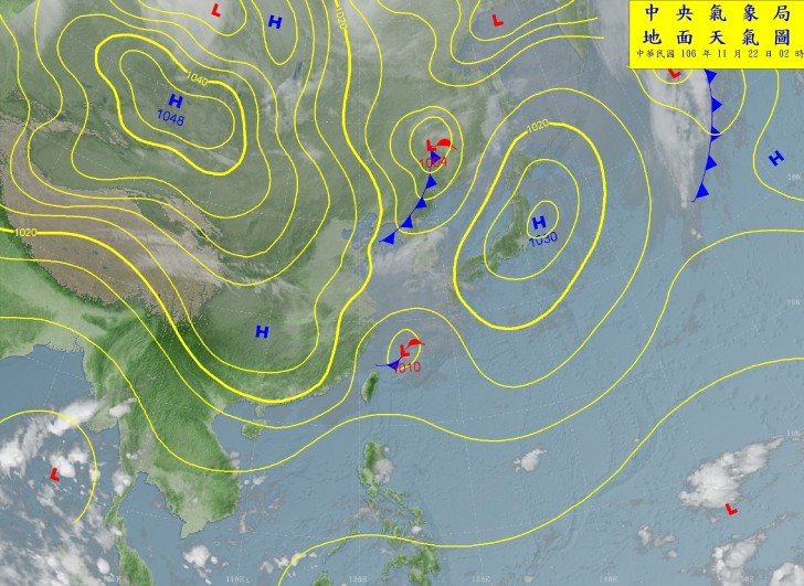 天氣圖。（圖／中央氣象局）