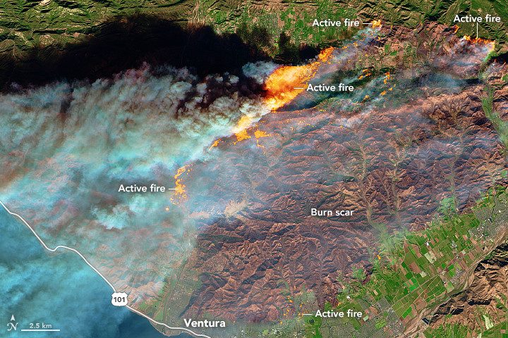 ▲加州野火大到外太空都看得見！（圖／翻攝NASA EARTH）