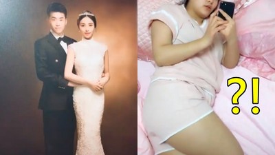 婚紗美如仙！老公低頭拍床上「慵懶嬌妻」婚後真相毀當初