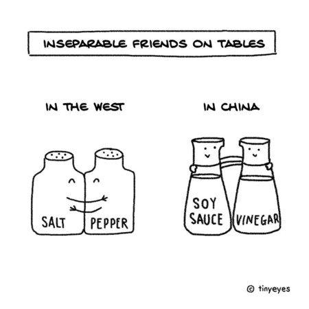 中華VS西方文化差異（圖／IG＠tinyeyescomics）