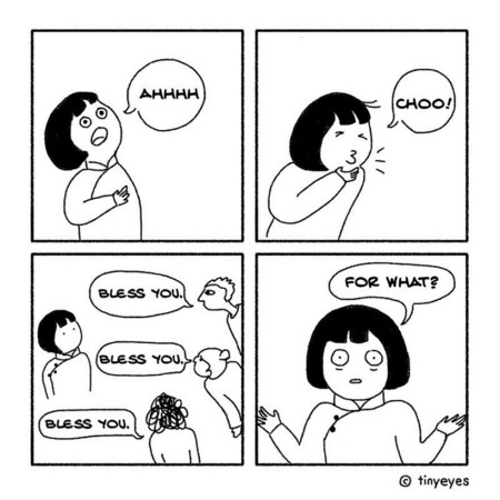 中華VS西方文化差異（圖／IG＠tinyeyescomics）