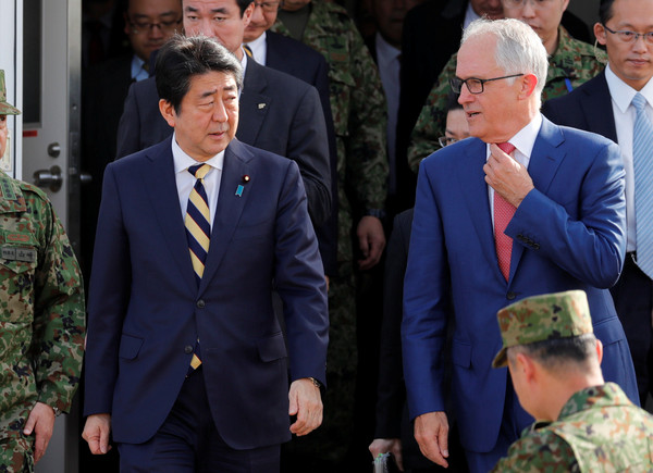 ▲▼日本首相安倍晉三和澳洲總理滕博爾（Malcolm Turnbull）。（圖／路透社）