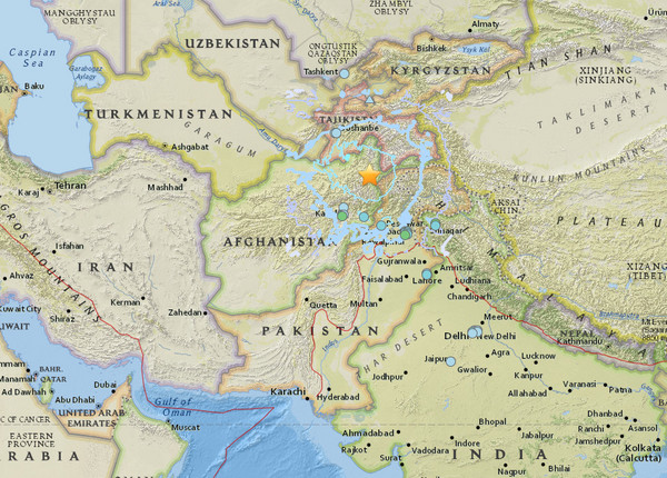 ▲阿富汗規模6.1地震。(圖/翻攝自USGS)