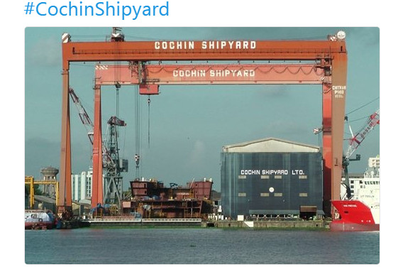 ▲▼ 印度南部城市喀拉拉（Kerala）的科欽造船廠（Cochin Shipyard）驚傳爆炸事故，至少造成5人死亡、11人受傷。（圖／翻攝自Twitter／defencealerts）
