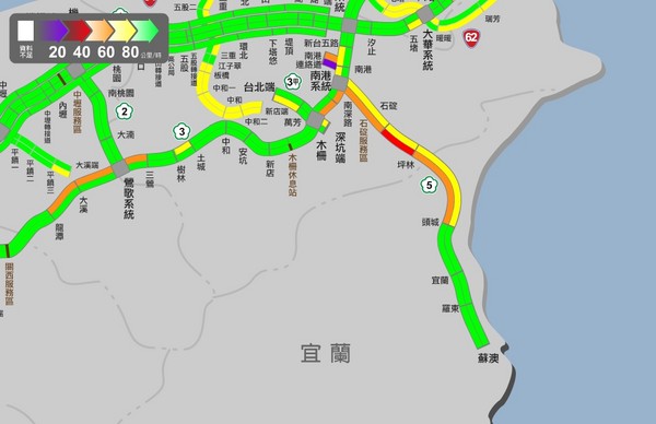 ▲▼初三路況，國道5號一早就大塞車。（圖／高速公路局網站）