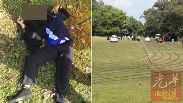 馬來西亞校園運動會前夕發生一起驚悚意外，一輛割草機的刀片突彈飛，造成3名學生1死2傷，死者的頭殼被削開，腦漿四溢。（圖／翻攝《光華網》）