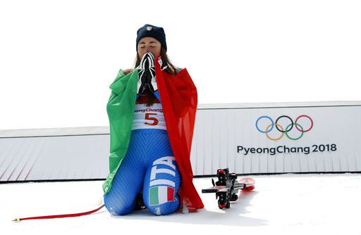 ▲平昌冬奧高山滑雪女子下坡賽金牌Sofia Goggia       。（圖／達志影像／美聯社）