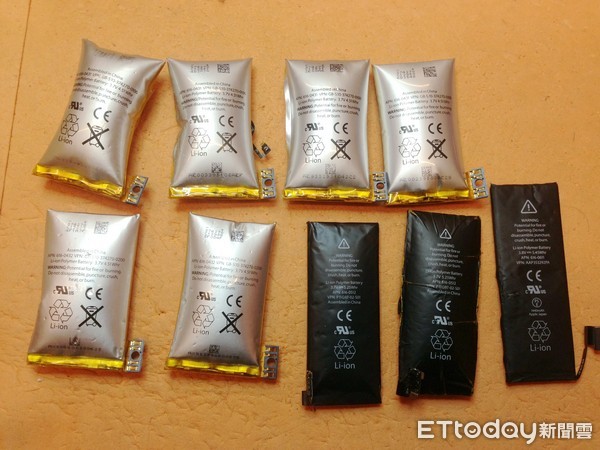 ▲▼iphone電池,電池膨脹,鋰電池,手機電池。(圖/記者姜國輝攝)