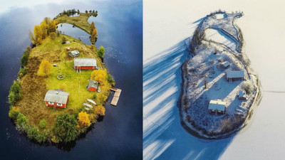 芬蘭「幻境河中島」的四季　帶支釣竿就能待上一輩子