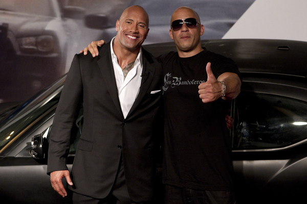 巨石強森（Dwayne Johnson）和馮迪索（Vin Diesel）。（圖／達志影像／美聯社）
