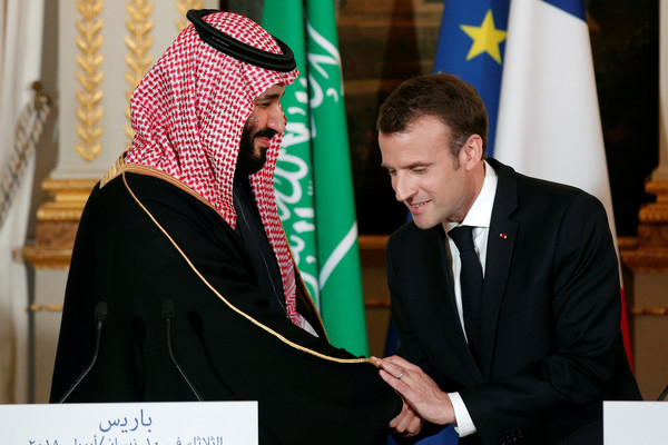 ▲▼法國總統馬克宏（Emmanuel Macron，右）和沙烏地阿拉伯王儲薩爾曼親王（Prince Mohammed bin Salman，左）。（圖／路透社）