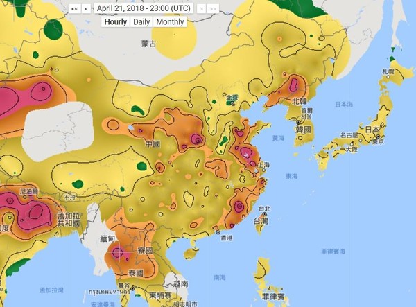 ▲▼  全台9測站空品「紅色警示」、31站橘燈　鄭明典： 不是好現象，卻是自然規律（圖／翻攝自鄭明典臉書）