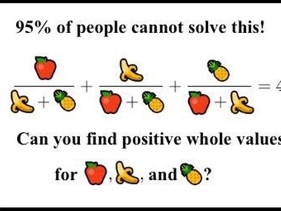 不是老梗了！「水果數學題」99%人解不出...這次是真的